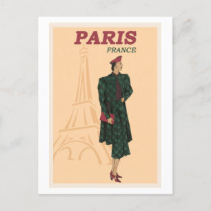 パリフランストラベルファッションレトロ ポストカード