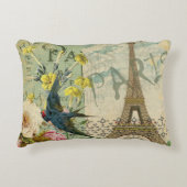 パリフランストラベルヴィンテージアンティークアー絵画トズ アクセントクッション (正面)