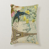 パリフランストラベルヴィンテージアンティークアー絵画トズ アクセントクッション (正面(垂直))