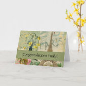 パリフランストラベルヴィンテージアンティークアー絵画トズ カード (黄色い花)