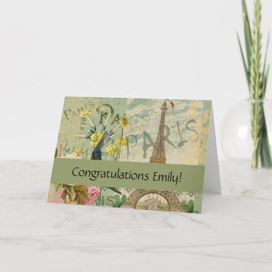 パリフランストラベルヴィンテージアンティークアー絵画トズ カード (正面)