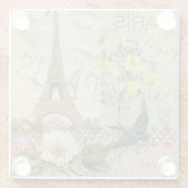 パリフランストラベルヴィンテージアンティークアー絵画トズ ガラスコースター (裏面)