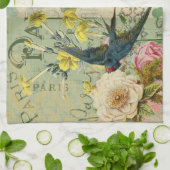 パリフランストラベルヴィンテージアンティークアー絵画トズ キッチンタオル (折り畳み)