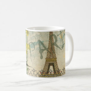 パリフランストラベルヴィンテージアンティークアー絵画トズ コーヒーマグカップ
