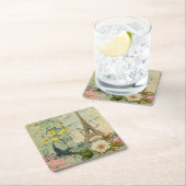 パリフランストラベルヴィンテージアンティークアー絵画トズ スクエアペーパーコースター (インサイチュ)