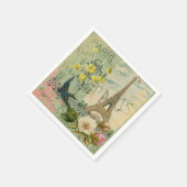 パリフランストラベルヴィンテージアンティークアー絵画トズ スタンダードカクテルナプキン (角)