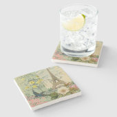 パリフランストラベルヴィンテージアンティークアー絵画トズ ストーンコースター (横)