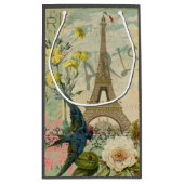 パリフランストラベルヴィンテージアンティークアー絵画トズ スモールペーパーバッグ (裏面)