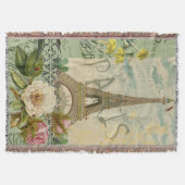 パリフランストラベルヴィンテージアンティークアー絵画トズ スローブランケット (正面)