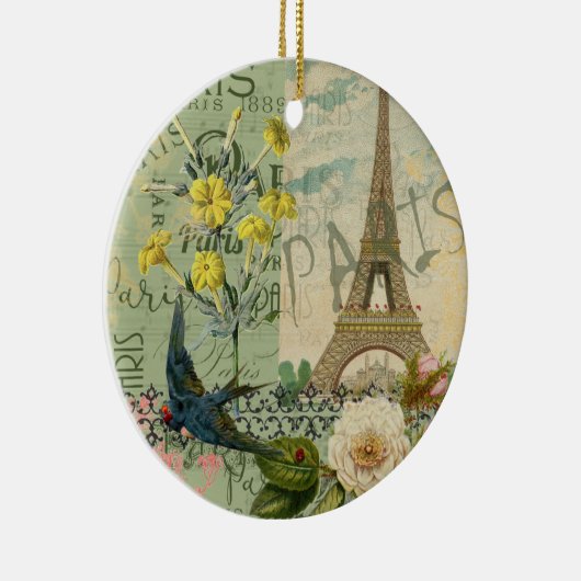 パリフランストラベルヴィンテージアンティークアー絵画トズ セラミックオーナメント (右)