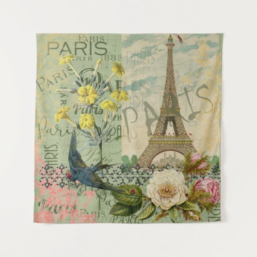 パリフランストラベルヴィンテージアンティークアー絵画トズ タペストリー (正面)