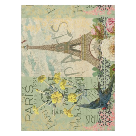 パリフランストラベルヴィンテージアンティークアー絵画トズ テーブルクロス (正面)