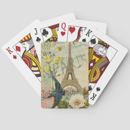 パリフランストラベルヴィンテージアンティークアー絵画トズ トランプ (裏面)