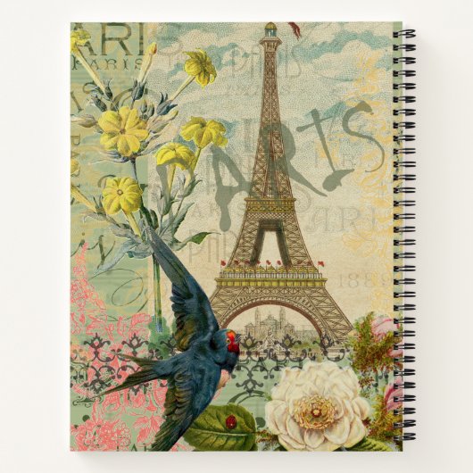 パリフランストラベルヴィンテージアンティークアー絵画トズ ノートブック (裏面)