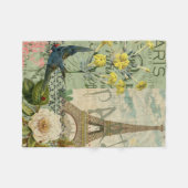 パリフランストラベルヴィンテージアンティークアー絵画トズ フリースブランケット (正面(横))