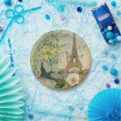 パリフランストラベルヴィンテージアンティークアー絵画トズ ペーパープレート (パーティー)