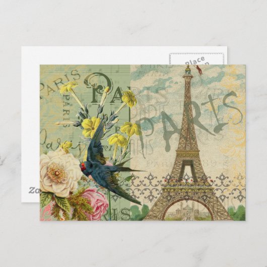 パリフランストラベルヴィンテージアンティークアー絵画トズ ポストカード (正面/裏面)