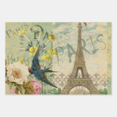 パリフランストラベルヴィンテージアンティークアー絵画トズ ラッピングペーパーシート (正面)