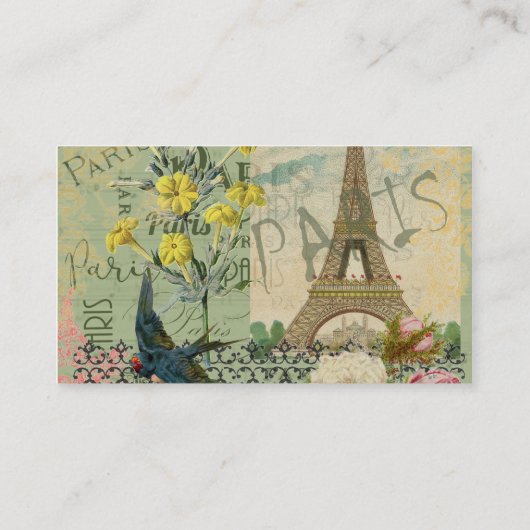 パリフランストラベルヴィンテージアンティークアー絵画トズ 名刺 (裏面)