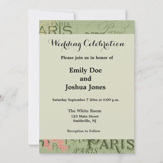 パリフランストラベルヴィンテージアンティークアー絵画トズ 招待状 (正面)