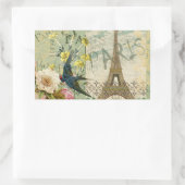 パリフランストラベルヴィンテージアンティークアー絵画トズ 長方形シール (バッグ)