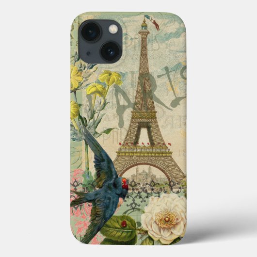 パリフランストラベルヴィンテージアンティークアー絵画トズ Case-Mate iPhoneケース (裏面)