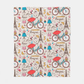 パリフランスパターン フリースブランケット (正面)