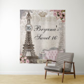 パリフランスピンクローゼズスウィート16パーティー背景 タペストリー (インサイチュ)