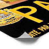 パリフランスファウンテンヴィンテージトラベル ポスター (角)