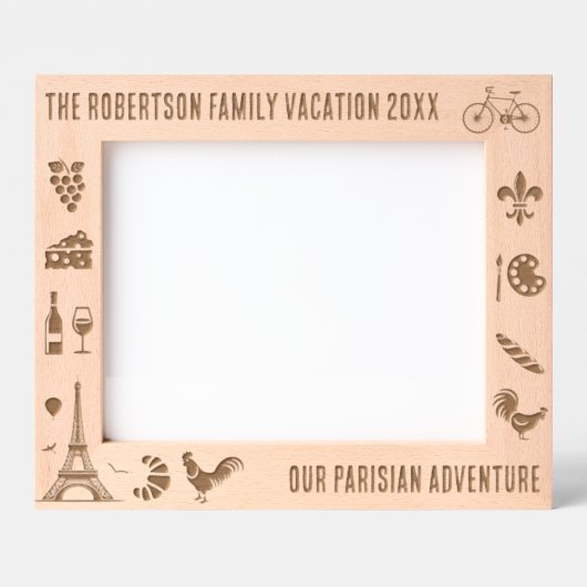 パリフランスファミリーバカパーソナライズされたンス10x8 レーザー彫刻フレーム (正面)