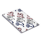 パリフランスフランスの国旗の色タイポグラフィ ノートブック (右側)