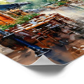 パリフランスボヘミアンスタイルウォーター絵を描カラー ポスター (角)