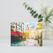 パリフランスモンマルトルウォーターカラートラベル ポストカード (スタンド正面)