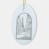 パリフランスラインスケッチ セラミックオーナメント (左)