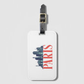 パリフランスレトロシティスカイラインヴィンテージ街並 ラゲッジタグ (正面縦)