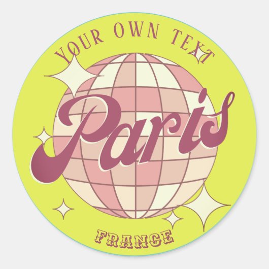 パリフランスレトロヴィンテージカラフル土産 ラウンドシール (正面)
