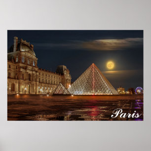 パリフランスロヴル美術館ピラミッド旅行写真 ポスター
