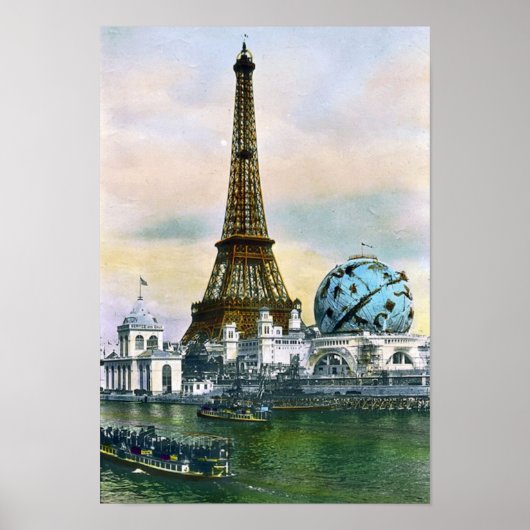 パリフランスワールドフェア1889 – ヴィンテージ旅行 ポスター (正面)