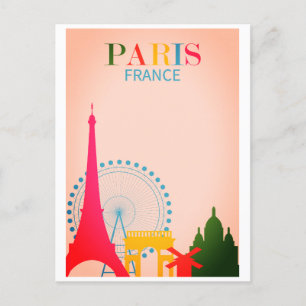 パリフランスヴィンカラフルテージトラベル ポストカード