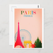 パリフランスヴィンカラフルテージトラベル ポストカード (正面/裏面)