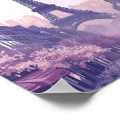 パリフランスヴィンテージアートトラベルイラストレーション ポスター (角)