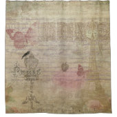 パリフランスヴィンテージグラムレトロファッション シャワーカーテン (正面)