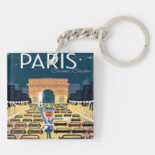 パリフランスヴィンテージトラベルレトロ観光バケーション キーホルダー (裏面)