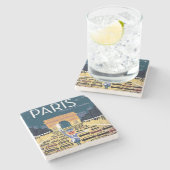 パリフランスヴィンテージトラベルレトロ観光バケーション ストーンコースター (横)