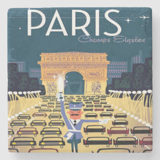 パリフランスヴィンテージトラベルレトロ観光バケーション ストーンコースター