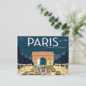 パリフランスヴィンテージトラベルレトロ観光バケーション ポストカード (スタンド正面)