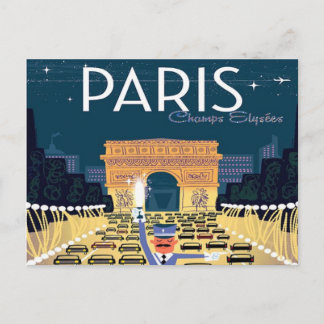 パリフランスヴィンテージトラベルレトロ観光バケーション ポストカード