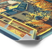 パリフランスヴィンテージレトロ旅行イラストレーション ポスター (角)