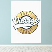 パリフランスヴィンテージロゴ キャンバスプリント (インサイチュ (ウッドフロア))