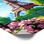 パリフランスヴィンテージ旅行イラストレーション ポスター (角)